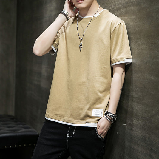 New Summer Pure Cotton T-shirt Short-sleeved T-shirt Men&#039;s Top Clothes